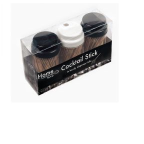 600 Wooden Cocktail Sticks, 3 x 200 plastic containers