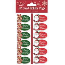 12 Card Pegs Santa Rudolph