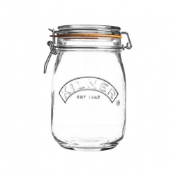 Kilner 1L Round Clip Top Glass Food Storage Preserve Jar Canister Pot 1000ml