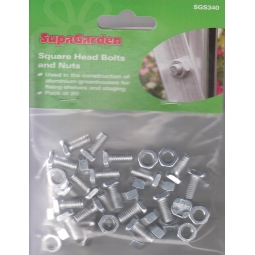 20 Square Head Bolts & Nuts