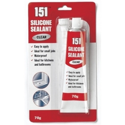 151 Silicone Sealant Clear Waterproof 70g Tube Kitchen Bathroom Sealant