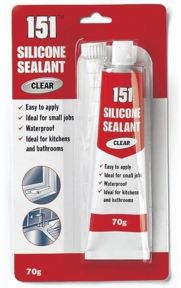 151 Silicone Sealant Clear Waterproof 70g Tube Kitchen Bathroom Sealant