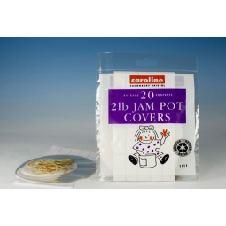 Caroline 20 x 2lb Jam Pot Covers With Labels And Rubber Bands - Jam making