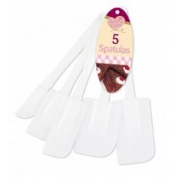 5 Pack White Spatulas Mixing Plastic Set COOKING BAKING KITCHEN UTENSILS TOOLS