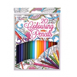 Colour Therapy Pack Of 20 Full Size Assorted Colour Colouring Pencils
