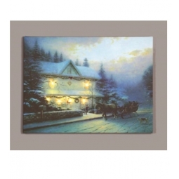 LED Canvas Cottage Horse Sleigh