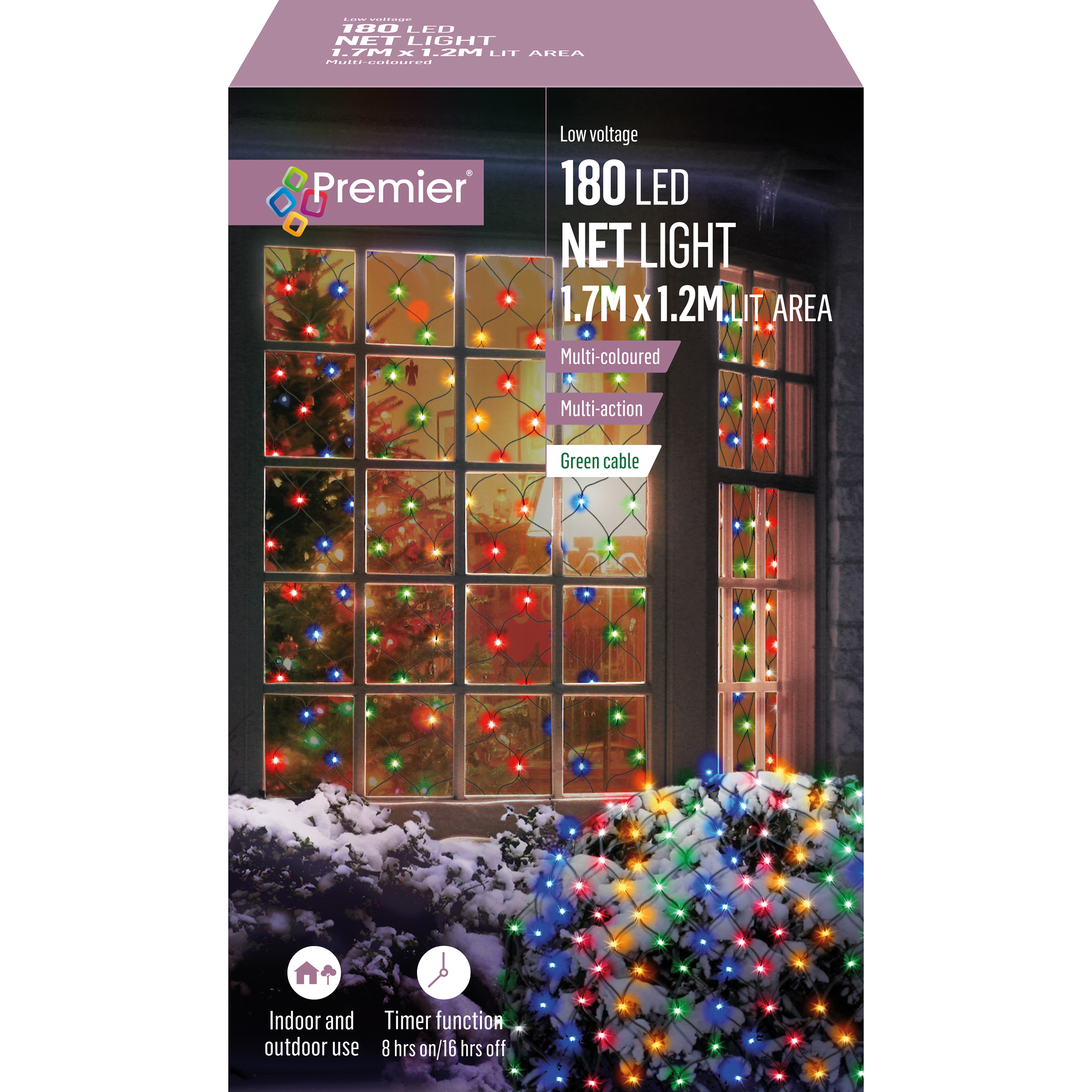 Net Lights 1.7M x 1.2M Multi Coloured