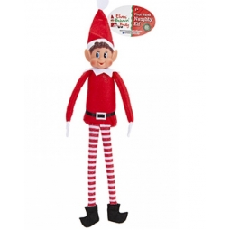 Traditional Red Christmas Sitting Shelf Elf Behavior Surveillance Plush Soft Boy