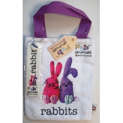 Fab Animals Rabbits Book Bag With Detachable Bookmark