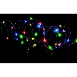 Premier 50 Multi Coloured LED Micro Brights Battery Wire Lights With Timer 2.4M