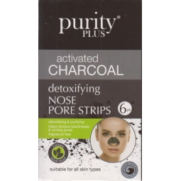 Pack Of 6 Activated Charcoal Detoxifying Nose Pore Blackhead Cleaning Strips