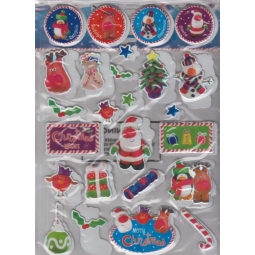 A4 Christmas Bubble Sticker Sheets - Assorted