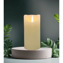 23cm Flickering Candle Cream