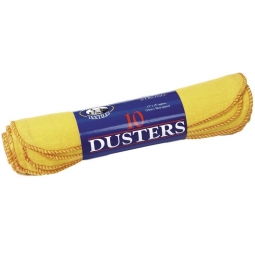 Globe Mill Pack Of 10 Yellow Dusters Cloths Strong Cleaning Dust Wipes