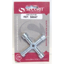Securit 4 Way Zinc Plated Universal Household Utility Key Gas Electric Box Unit