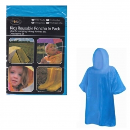 Kids Poncho Blue