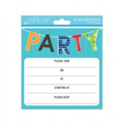 Pack Of 16 Kids Birthday Party Invitations With Envelopes 13.5cm Party Design