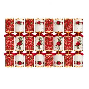 8 Premium Poinsettia Crackers