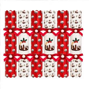6 Christmas Pudding Crackers
