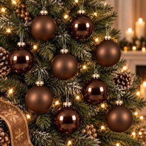 10 Espresso Glass Baubles