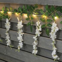 White Solar Wisteria Garland