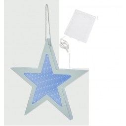 Blue Premier Hanging Light Up LED Infinity Mirror Star 20cm Battery Operated