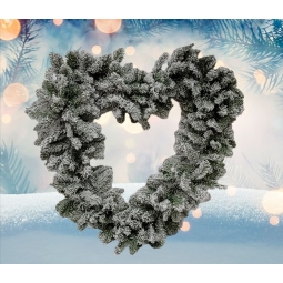 50cm Snowy Heart Wreath