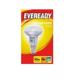 Eveready Eco Halogen R50 Clear E14 Light Bulbs 405 Lumen 30W Screw Warm