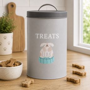 Round Dog Treat Tin