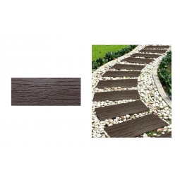 Brown Railroad Effect Recycled Rubber Decorative Garden Tile Stepping Stone 61cm