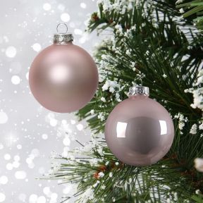 24 Mini Baubles Blush Pink