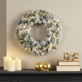 50cm Snowy LED Wreath