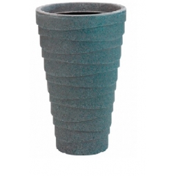38cm Grey Granite Effect Trojan Planter Plastic Plant Pot Garden Patio Tall Pot