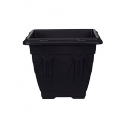 30cm Black Venetian Square Pot