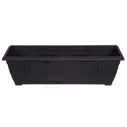 60cm Slim Plastic Venetian Window Box Trough Planter Plant Pot Black Colour